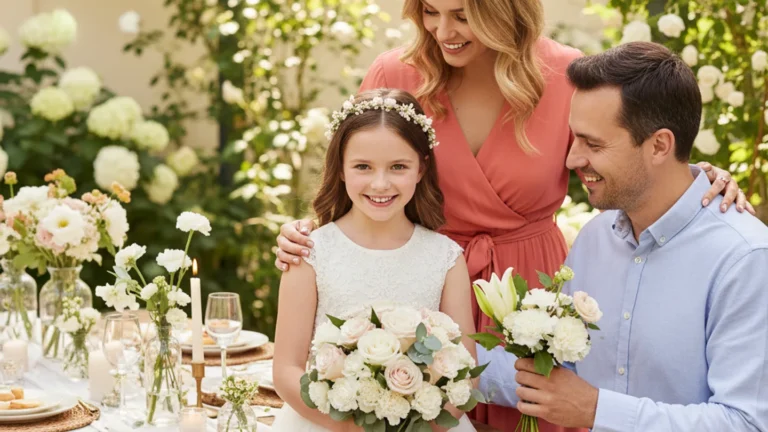 Bloemen bij een communie of lentefeest