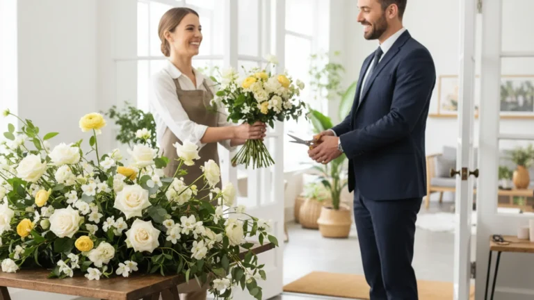 Bloemen bij de opening van een zaak of bedrijf