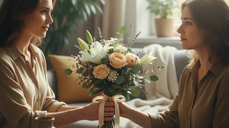 Sterkte wensen met bloemen in een moeilijke tijd